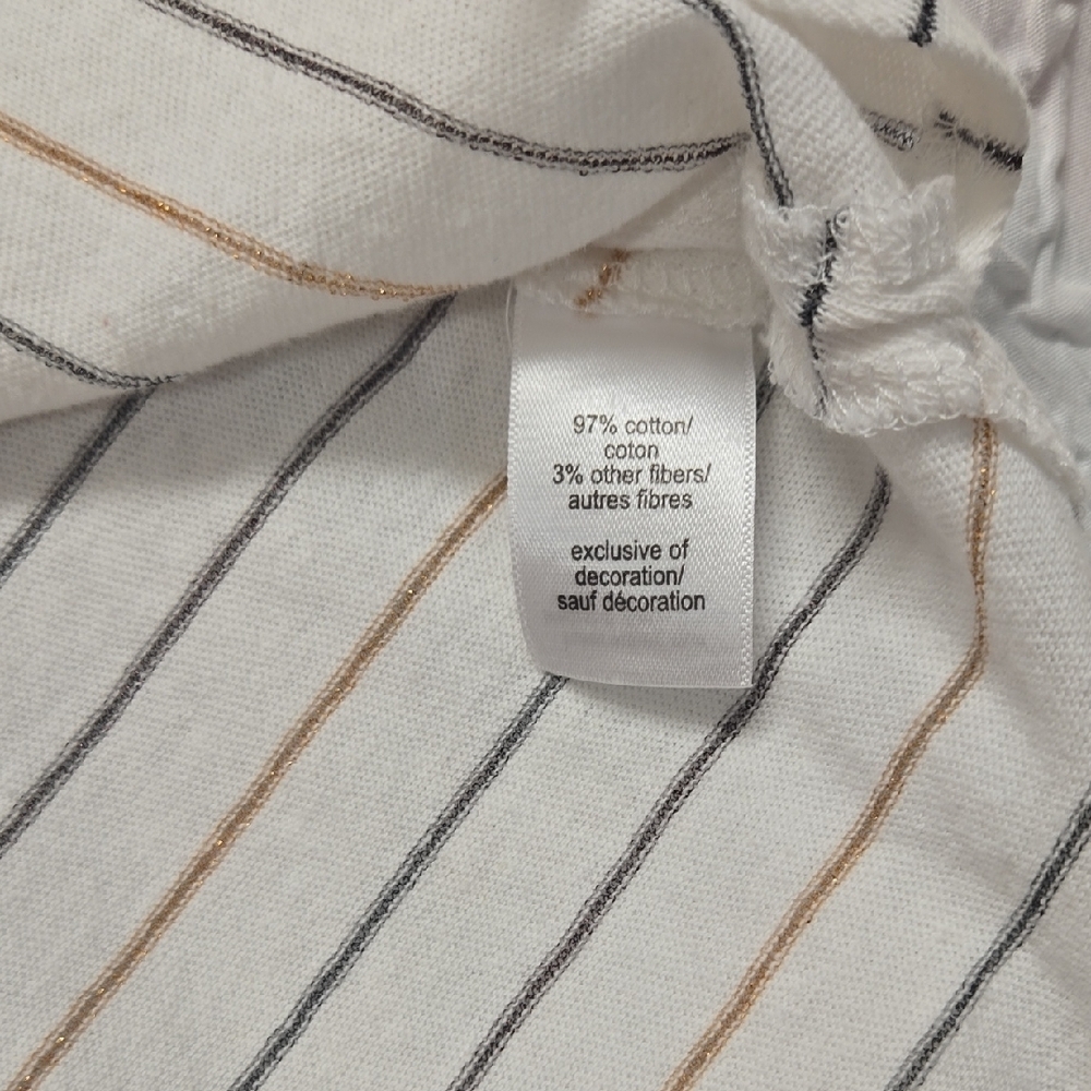 3/$10 24/7 Comfort Apparel White Striped Muscle Tee - Picture 5 of 5